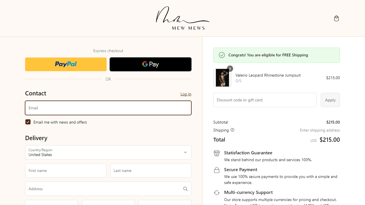 How to apply Mew Mews coupon code